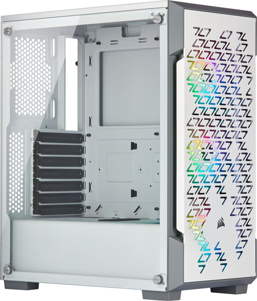 CORSAIR iCUE 220T RGB Airflow Tempered Glass Mid-Tower Smart Case White